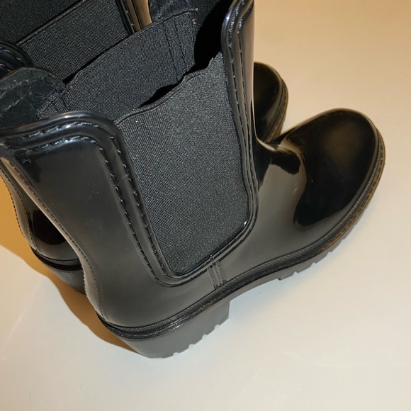 Black Chunky Rubber Boots - Picture 4 of 6